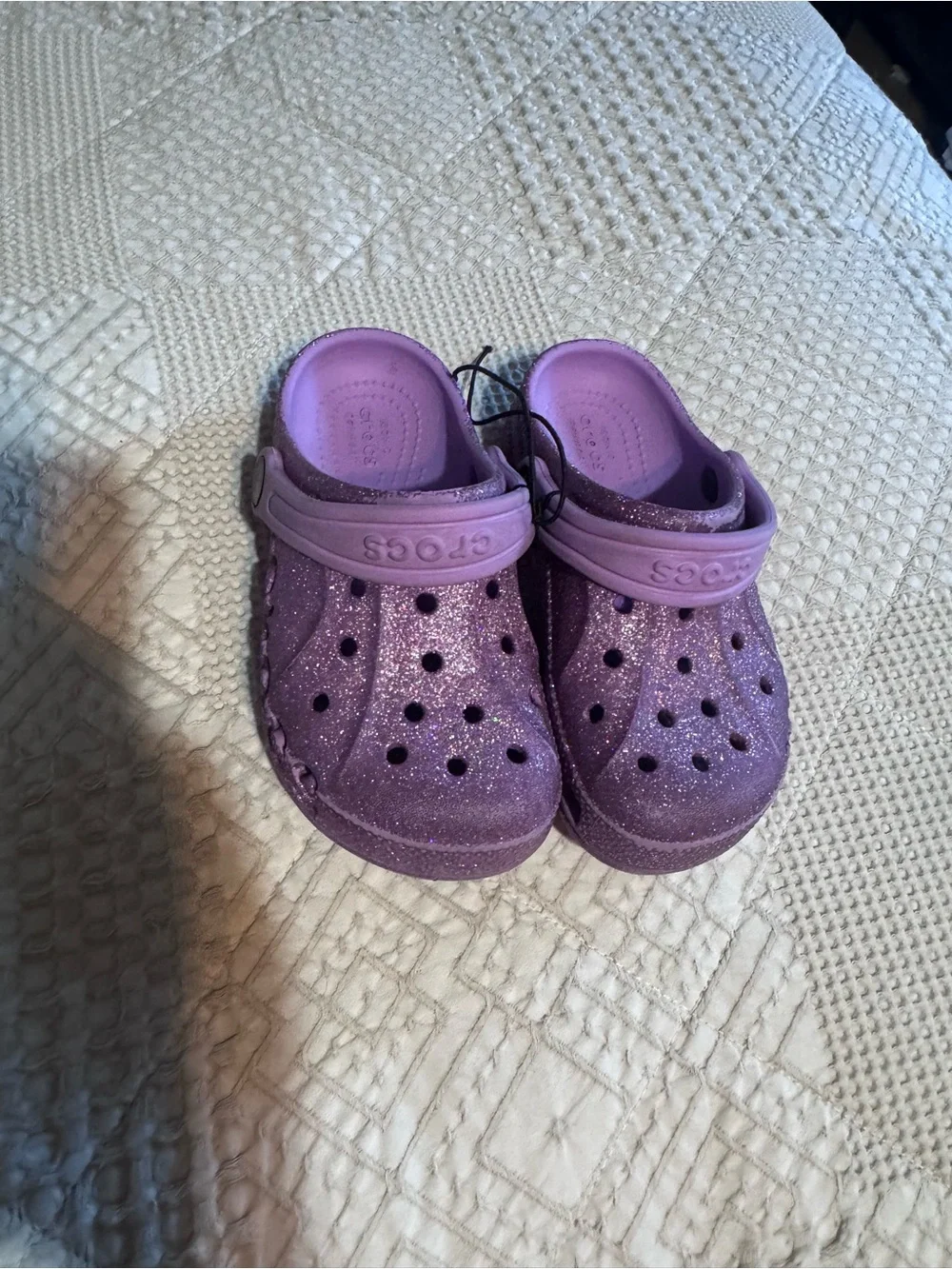 CROCS Kids Glitter Clog in Lavender Purple